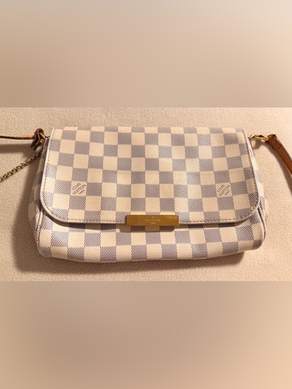 Louis Vuitton Damier Azur Crossbody Bag - Cream and Gray - Picture 1 of 7